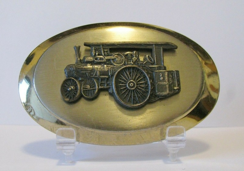 Case 36 60 65 STEAM Traction Engine Steel Wheels Tractor Belt Buckle Gold Silver