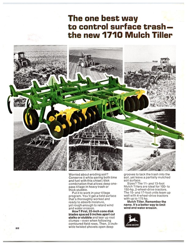1970s John Deere 1710 Mulch Tiller – Original Print Advertisement (8in x 11in)