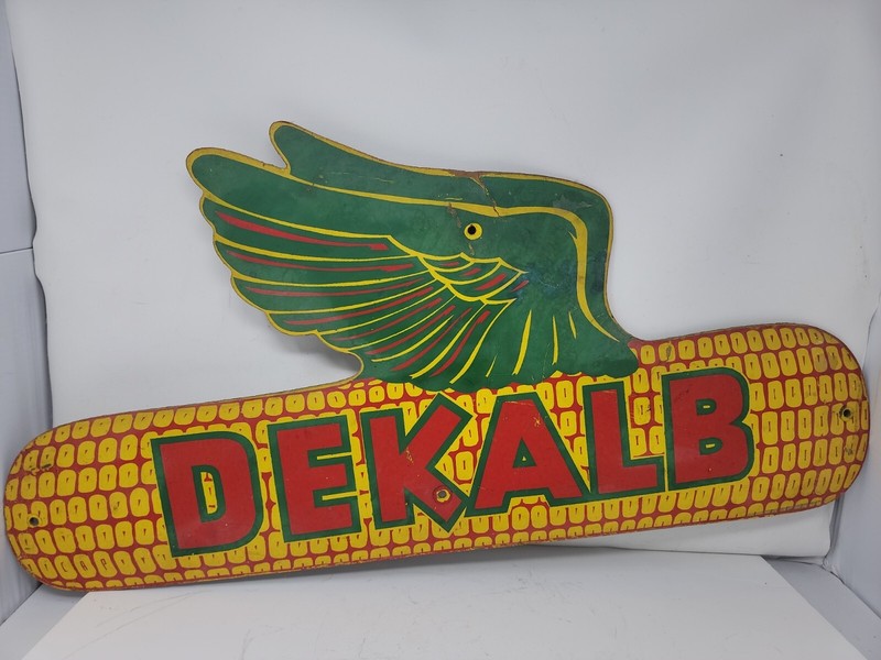 DEKALB Masonite FLYING EAR Vintage Sign Right Facing Original