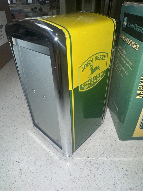 New John Deere Diner Style Metal Steel Napkin Holder Dispenser 7-1/2” Retro gallery