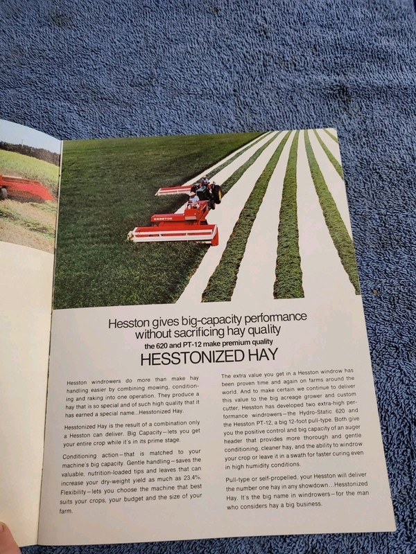 Vintage Hesston Model 620 And PT-12 Windrower Brochure Chrysler Perkins Engines gallery