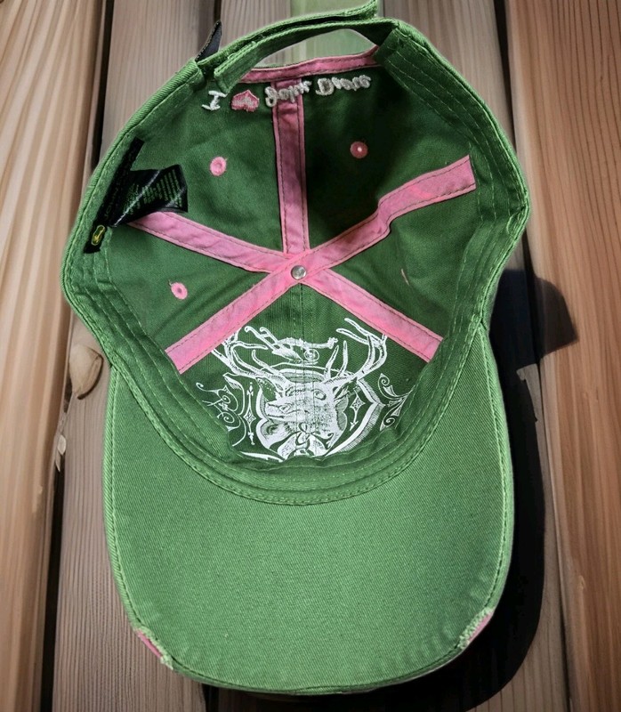 John Deere Hat Green Distressed Baseball Cap Womens Pink Adjustable Strapback gallery