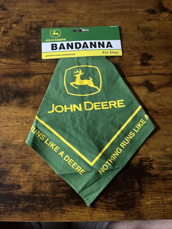John Deere for Dogs pet bandana tie on