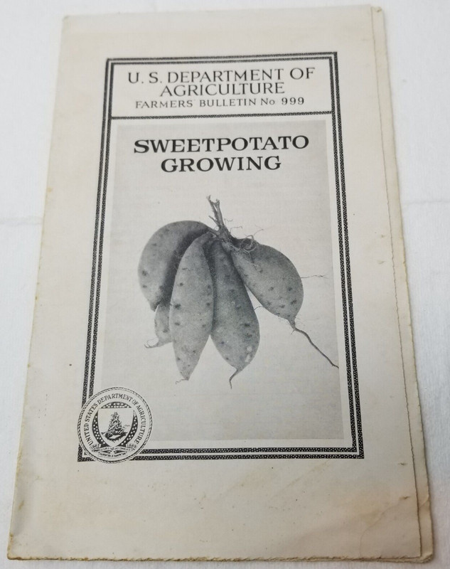 Sweet Potato Growing 1940 Farmers’ Bulletin Booklet 999 USDA Photos Charts