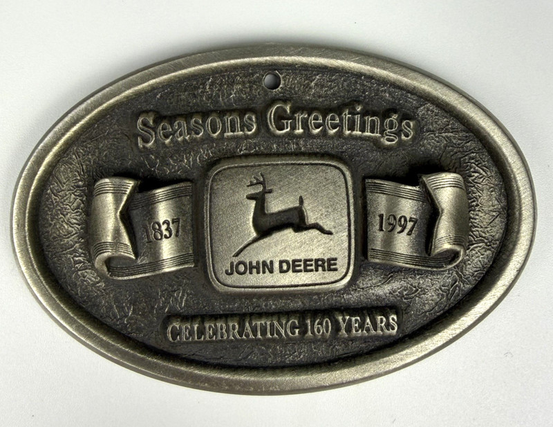 1997 JOHN DEERE Pewter Limited Edition Christmas Ornament Celebrating 160 Years