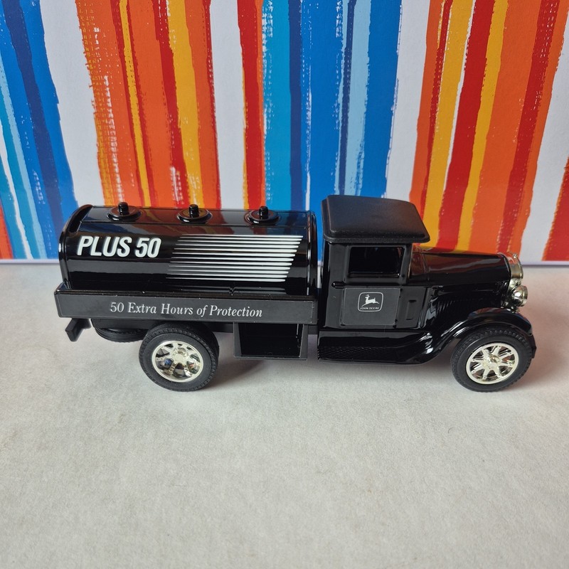 Ertl John Deere Hy Gard Tanker Truck Bank original box black in color with key gallery