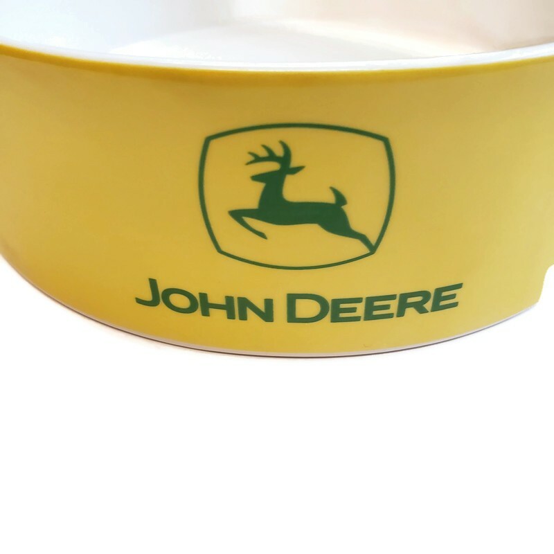 John Deere Tractor Farm Encore Dog Cat Food Bowl Ceramic Size Large 7.5" x 2.5" gallery