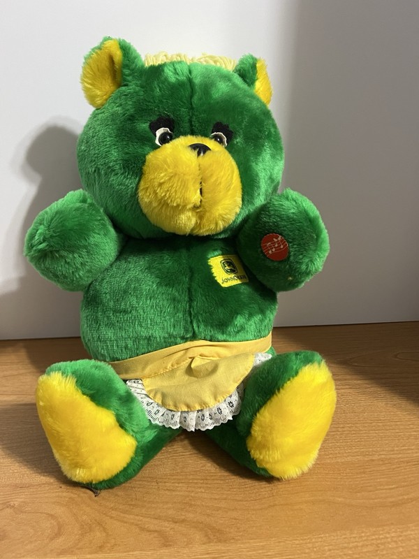 Vintage 1984 Animal Fair Inc. Paw Pals John Deere Bear Plush w/Apron 16” RARE