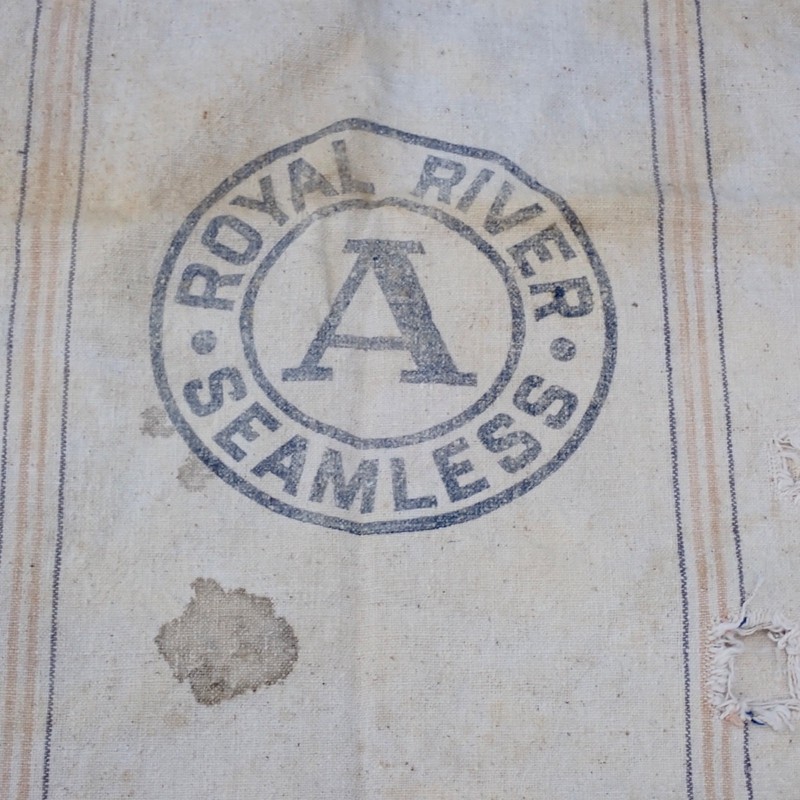 Vintage Royal River A Extra Heavy Seamless Cloth Canvas Feed Sack 41”x18” K36 gallery