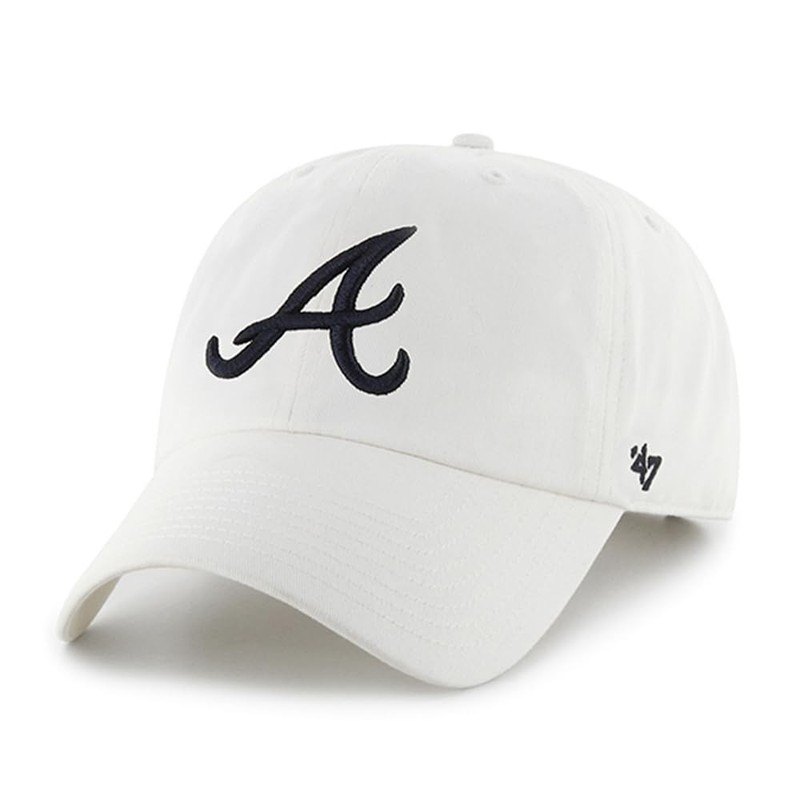 47 MLB Unisex-Adult Clean Up Adjustable Hat Cap – White/Team Color, One Size
