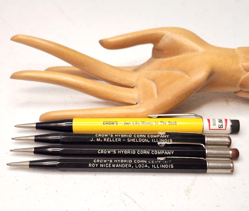 CROW’S Hybrid Corn MECHANICAL PENCIL Milford Illinois J.M. KELLER Roy Nicewander
