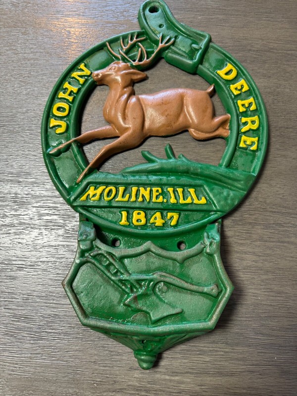 Vintage Original JOHN DEERE MOLINE ILL 1847 Cast Iron Wall Mount 16.5 X 10 Inc