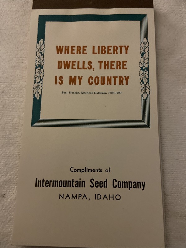 Intermountain Seed Company 1943 Motivational VTG Monthly Calendars Nampa, Idaho gallery