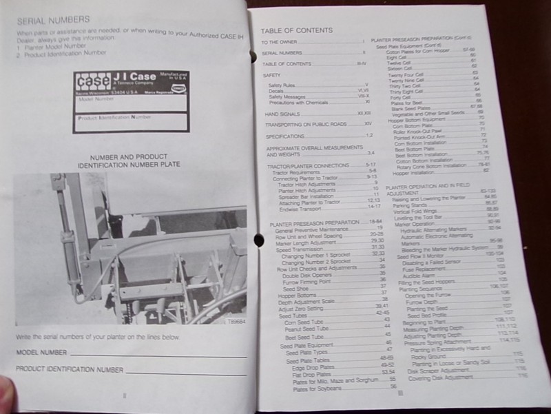 Case IH 900 Plate Type Mounted Planter Operator's Manual 1986 gallery