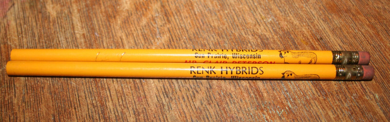 Lot of 2 Renk Hybrid Seed Corn Sheep Wood Pencils Storden Minn, Sparta Wisconsin