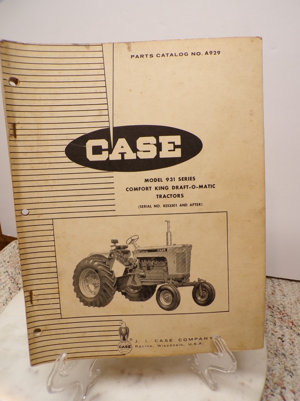 1965 Case 931 Series Comfort King Draft-O-Matic Tractors Parts Catalog #A929