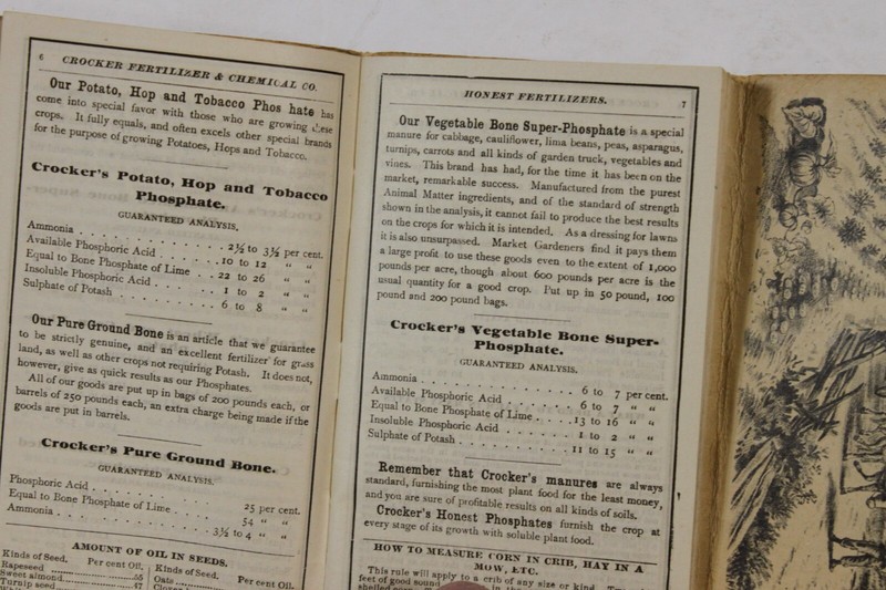 Vtg Crocker Fertilizer & Chemical Co 1892Booklet Folding Calendar Roeser Saginaw gallery