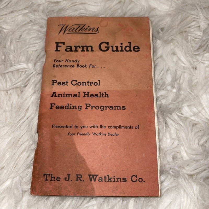 40s 50s J. R. Watkins Farm Guide Pest Animal Reference Book Advertising Booklet