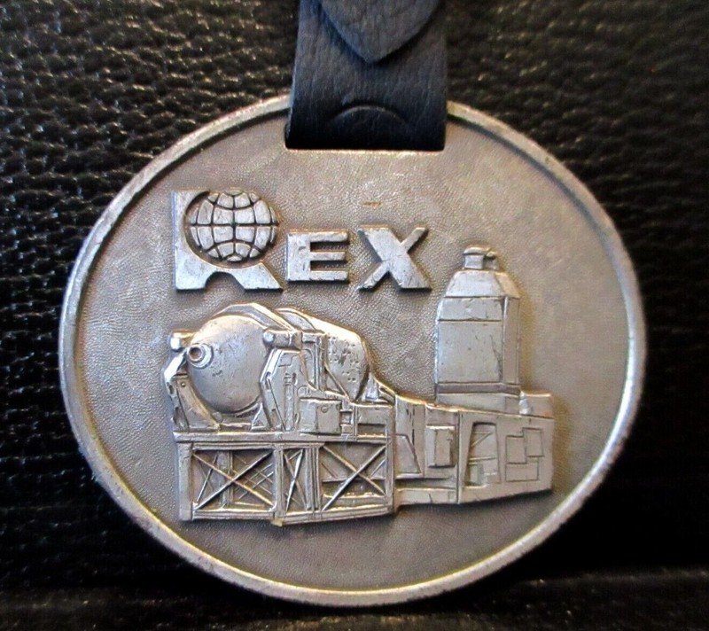 REX Concrete Cement Process Plant Pocket Watch Fob Advertising Construction Logo