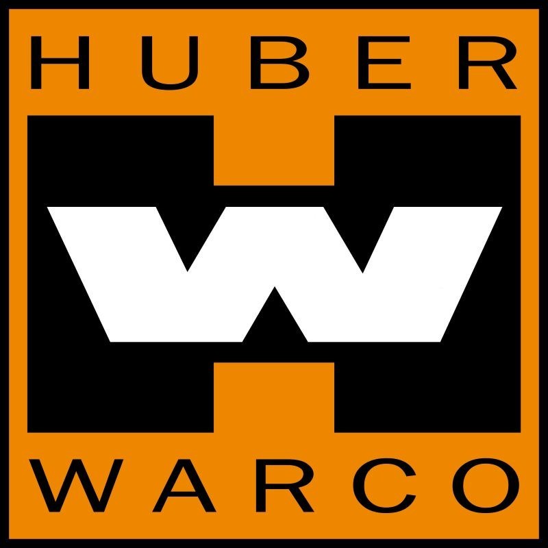 HUBER WARCO Construction & Road Equipment NEW Sign: 14″ Dia. Steel Square