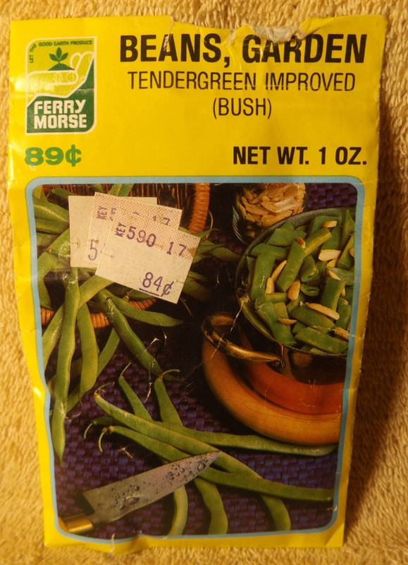 vintage Packet of FERRY MORSE Garden Beans Tendergreen Improved ( Bush ) 1987