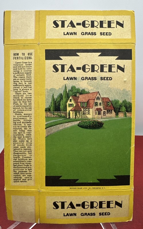 1920’s-1930’s Sta-Green Grass Seed Cardboard Packaging
