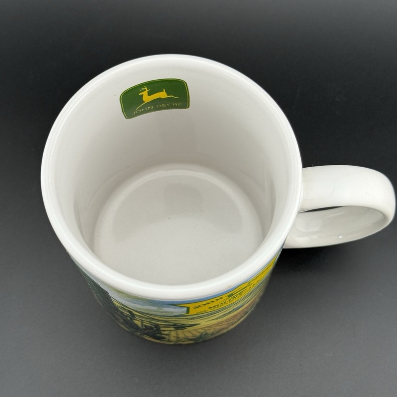 John Deere Gibson Coffee Mug Farm Tractor Scene Logo Green Yellow Cup gallery