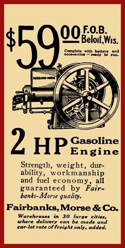 1915 Style Fairbanks Morse Gas Engines NEW Sign 24×48″ USA STEEL XL Size 10 lbs