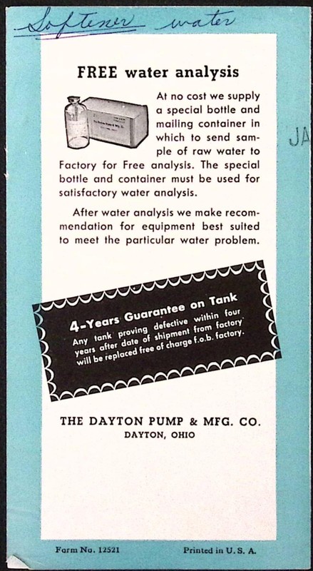 1957 Dayton Water Systems Soft Water for Your home Brochure Dayton OH gallery