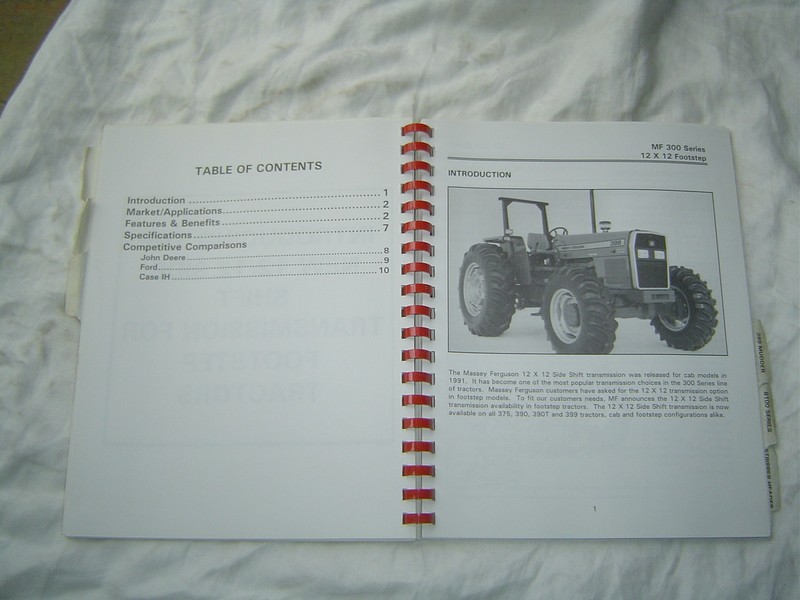 Massey Ferguson MF 240 253 399 8100 300 series tractor introduction manual gallery