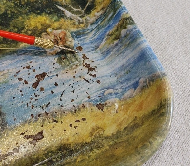 John Deere Vintage Metal Serving Tray "Lunch Break On The Family Farm" 2001 USA gallery