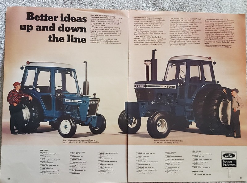 Ford Tractors Better Ideas Up and Down the Line Print Ad 1970’s