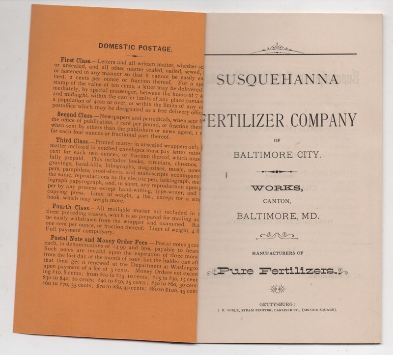19th c Advertising Booklet Susquehanna Fertilizer Company of Baltimore Maryland gallery