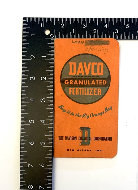 1950s DAVCO Granulated Fertilizer Davidson Chemical Notebook Calendar 1954 IN gallery