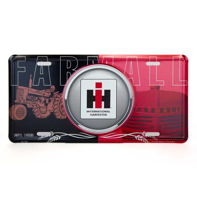 IH Farmall Est. 1923 Black & Red License Plate Sign-2301