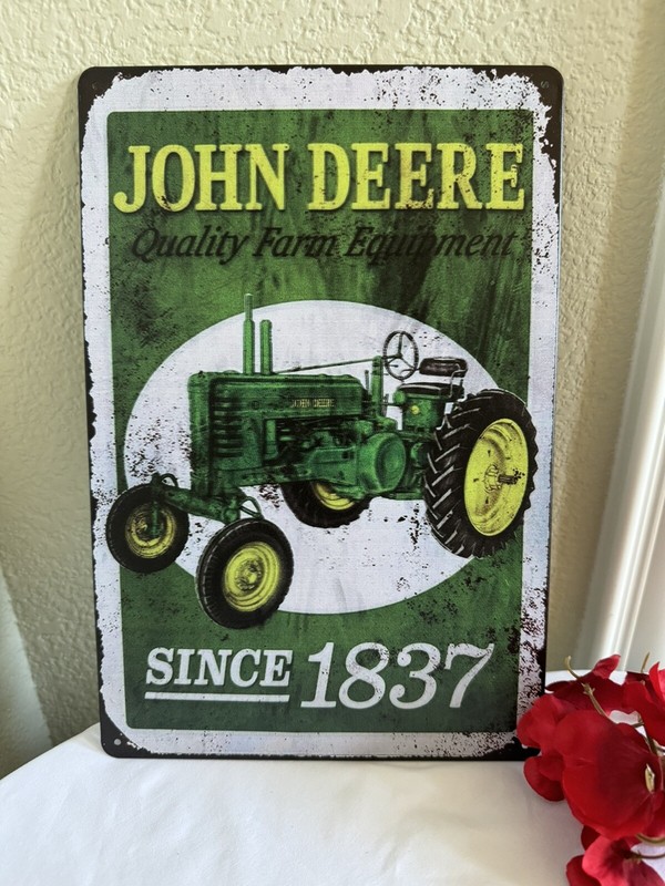 John Deere Quality Farm Equipment Since 1837 Metal Tin Wall Decor 12”x8”