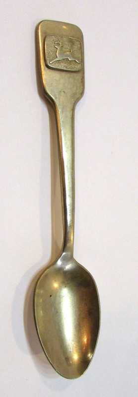 Rare Style Vintage Silverplated John Deere Deer Logo 4.5″ Long Infant Baby Spoon