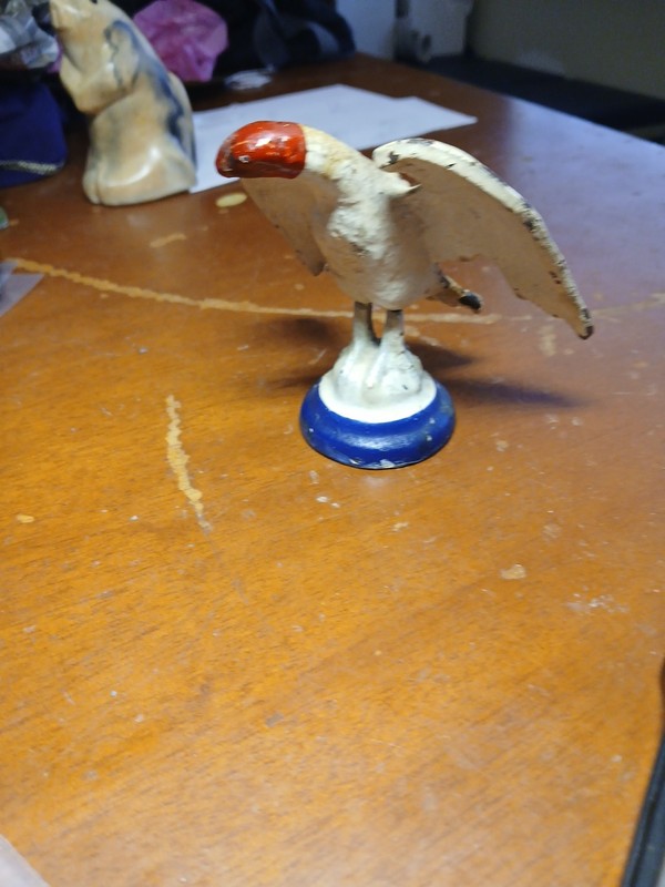 RARE ACME HARVESTING MACHINE EAGLE SALES PAPERWEIGHT AWARD CAST IRON PEORIA,ILL gallery