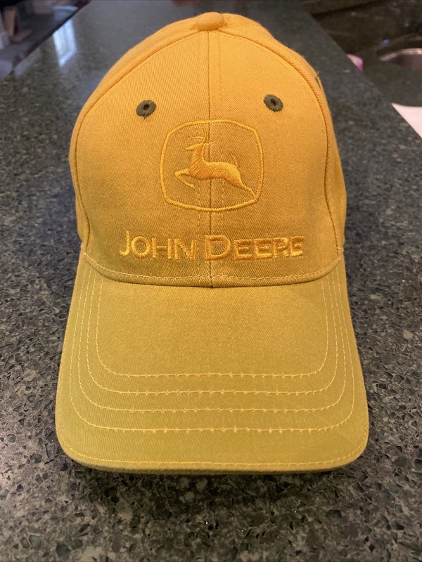 NWOT John Deere Ball Cap Hat Adjustable Gradient Yellow Green Cary Francis RARE