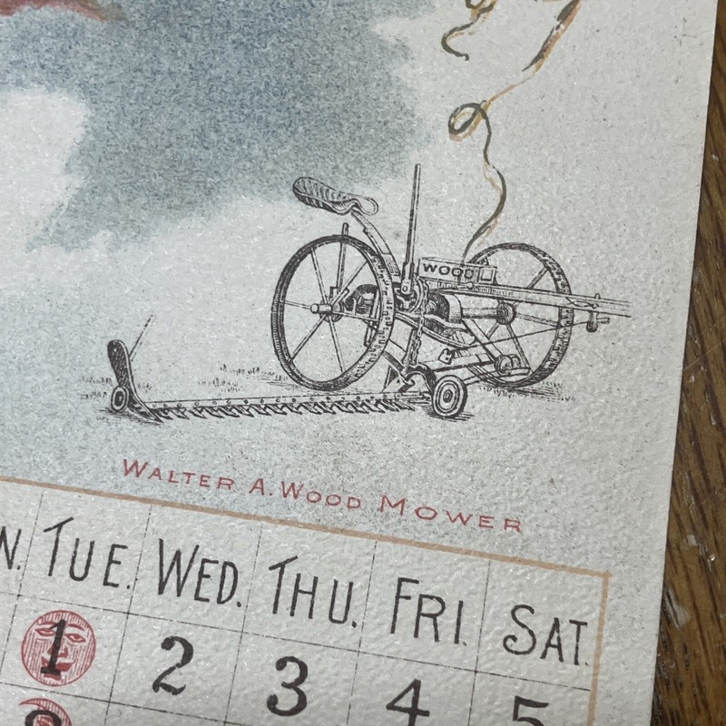 Antique 1891 Advertising Calendar Walter A. Wood Agriculture Farm Many Pages gallery
