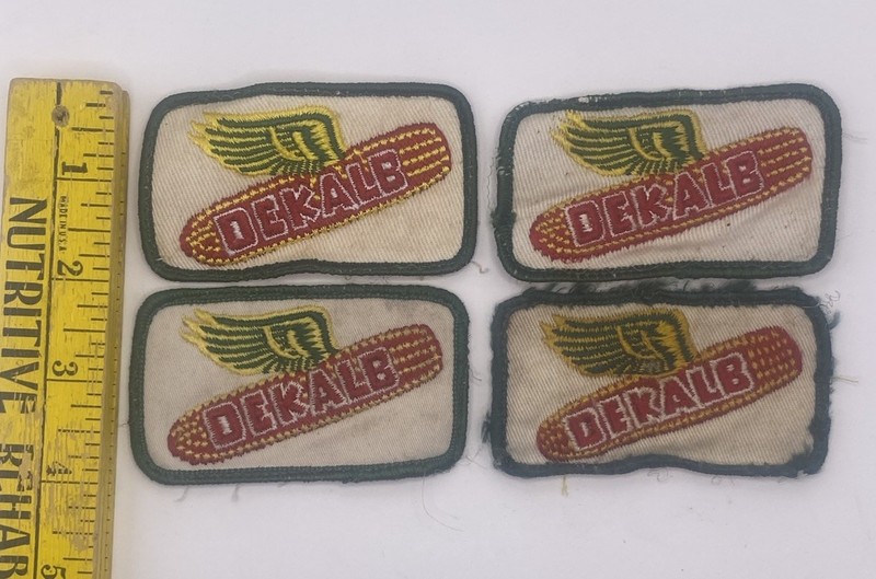 Lot Of 4 Vintage Dekalb Corn Seed Embroidered Cloth Patches Hat Cap K Brand USA