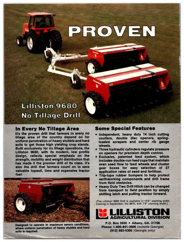 Vintage Original 1980s- Lilliston 9680 Grain Drills – Original Print Ad (8 x 11)