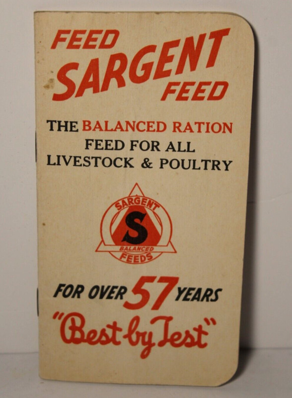 Post WW2 Era 1946 Sargent Feeds Ledger Book Des Moines Iowa Waverly Missouri