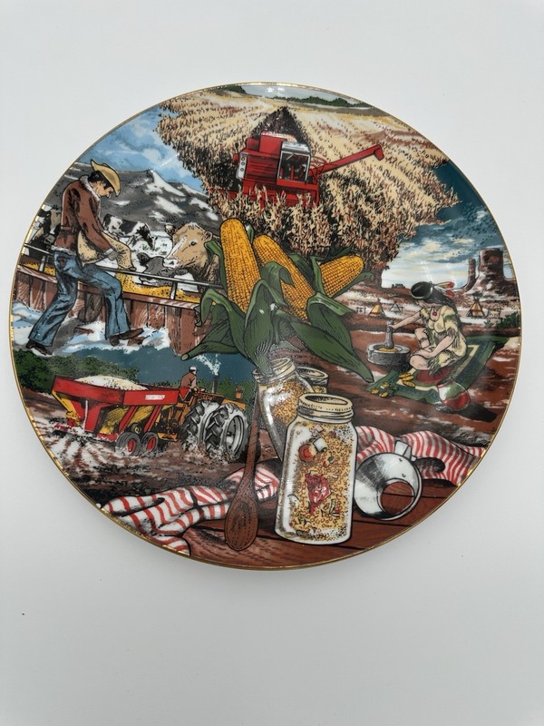Vintage 1977 Worldwide Art Studios Plate Corn America’s Gift To The World 10.5”
