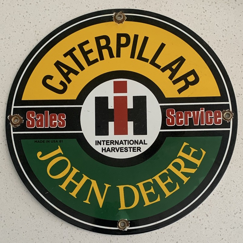 John Deere Agriculture Sales Service Sign – Caterpillar International Harvester