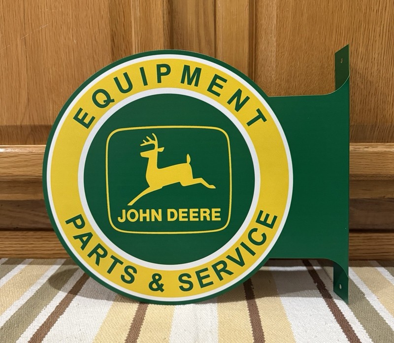 John Deere Flange Sign Parts Service Equipment Vintage Style Wall Decor gallery