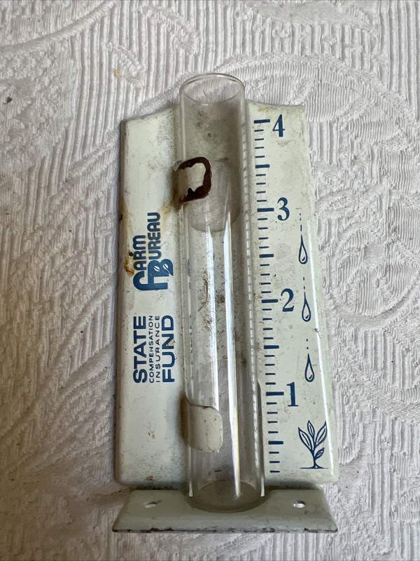 Vintage California Farm Bureau Rain Gauge State Compensated Insurance Fund #HB5