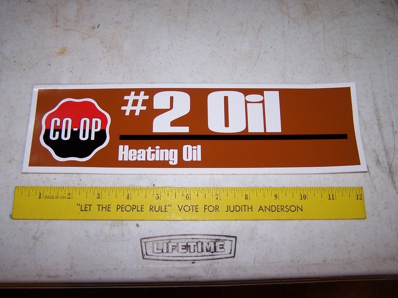 Unused Farm Bureau CO-OP Vinyl Sticker Sign 3.5″x12″ – #2 HEATING OIL
