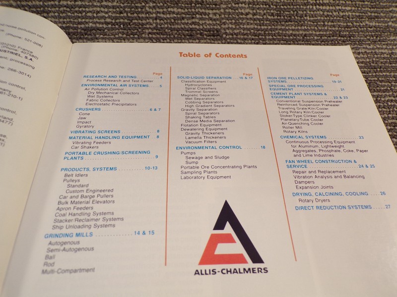 Allis Chalmers Mineral Processing Equipment Guide 1981 Sales Brochure gallery