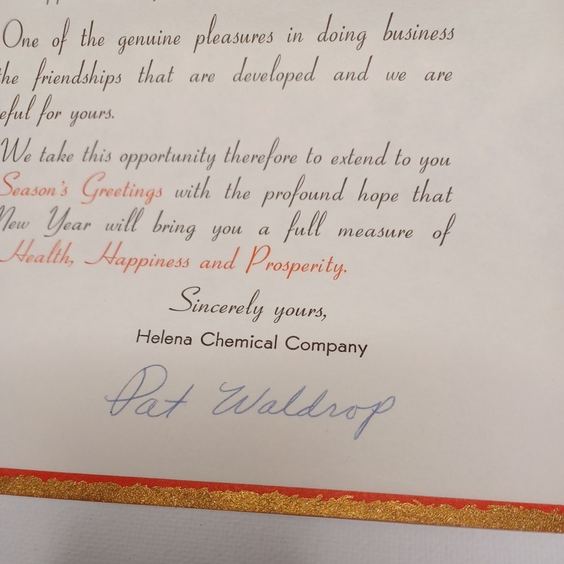 Vintage Helena Chemical Company Christmas Greeting Letter ALABAMA gallery